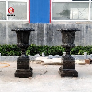 <span class=keywords><strong>Pot</strong></span> de jardinières en marbre noir de jardin <span class=keywords><strong>sur</strong></span> piédestal - Product Image 2