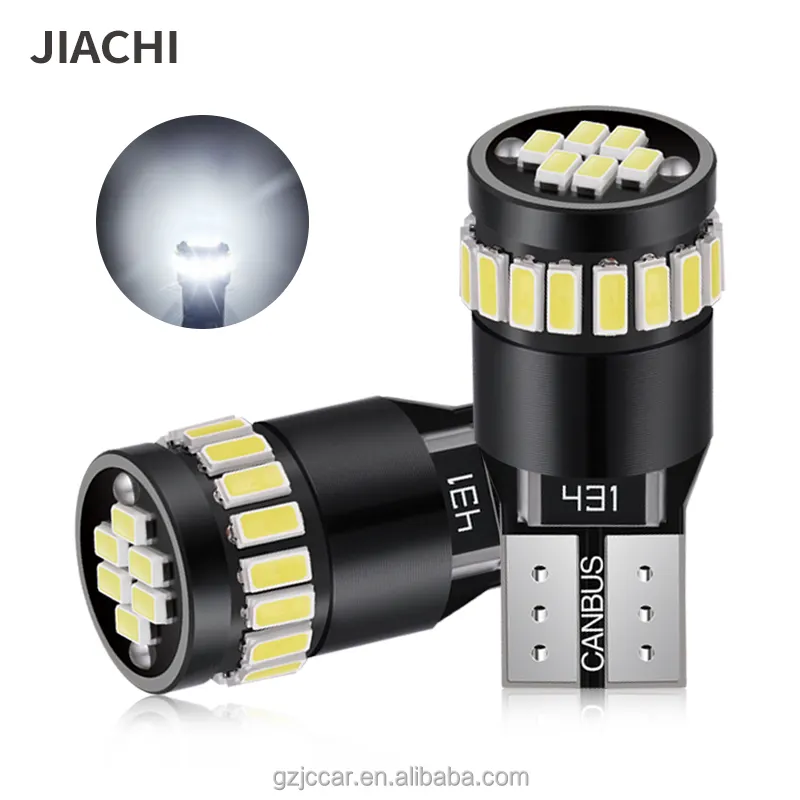 Jiachi nhà máy W5W 194 168 W5W Bán hàng nóng T10 cho xe dẫn bóng đèn CANBUS không có lỗi nội thất thân cây Dome đèn 3014Chip 24smd 12V