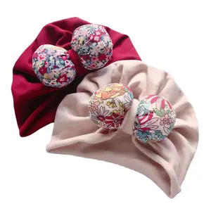 Hot Sellsing Cotton Newborn Super Cute Bowknot Flowers Baby Girls Hats Capes