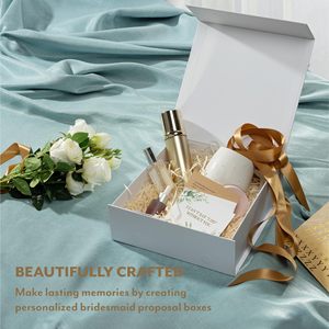 Nouveau Design Premium demoiselle d'honneur coffret cadeau blanc verdure or Accent idéal pour la présentation de faveur de fête de proposition de mariage - Product Image 3