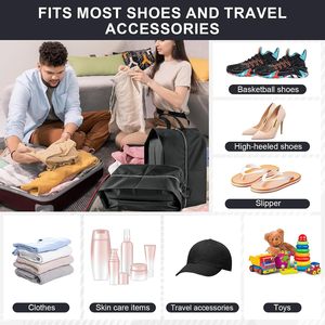 Ensemble de 4 sacs de voyage pour chaussures, pour ranger de grands objets essentiels de voyage, sacs de voyage imperméables portables avec fermeture éclair - Product Image 5