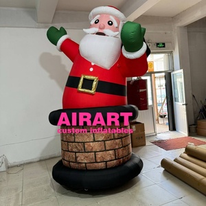 Inflables fábrica personalizada Navidad inflable personaje 3m/10 pies inflable <span class=keywords><strong>Santa</strong></span> Stand <span class=keywords><strong>en</strong></span> <span class=keywords><strong>chimenea</strong></span> - Product Image 5
