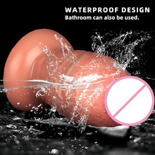 Dildo <span class=keywords><strong>Realistico</strong></span> Super Grande da 10CM in Morbido Silicone Liquido Fallo di Simulazione per Masturbazione Femminile - Product Image 4