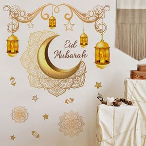 Ramadan Kareem Moon Star Home <b>Decal</b> Gold Castle Wall Sticker Eid Mubarak Ramadan Ceiling Decorations for Home <b>Window</b> - Product Image 5