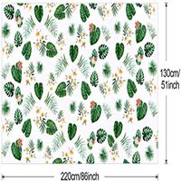 Nappes de table rectangulaires jetables en plastique à motifs de feuilles de palmier et de fleurs bon marché pour fête hawaïenne Luau