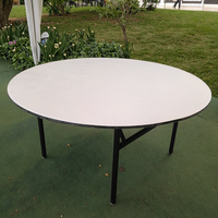Gran oferta, mesa plegable de banquete duradera y barata de PVC para boda, comedor, restaurante