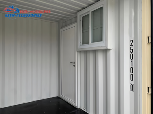 Porta Pedonale di Sicurezza in Acciaio Zincato con Telaio Preassemblato per Modifica Container e Uffici da Cantiere - Product Image 2