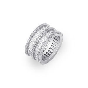 Bague pour homme style Hip Hop, micro-pavée, double rangée de diamants CZ incrustés, bijou bling-bling style punk et rappeur pour homme - Product Image 4