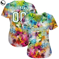 Uniforme de baseball personnalisé, sweat-shirt imprimé, t-shirt élégant à blocs de couleur, logo brodé, nom, séchage rapide, respirant, 100% polyester