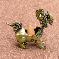 Artisanat en laiton mini brûleur d'encens en cuivre lion brûleur d'encens en cuivre licorne classique rétro