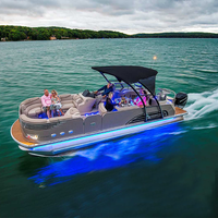 Magnifique Ponton de Sport Tritoon 25 Pieds CE sur Mesure, Bateau Ponton de Fête Flottant de Luxe en Aluminium à Vendre