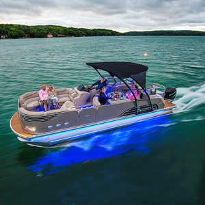 Pontoón de Lujo Flotante Personalizado para Fiestas, <span class=keywords><strong>Barco</strong></span> Tritoon Deportivo de 25 Pies con Certificación CE, de Aluminio, para <span class=keywords><strong>Venta</strong></span> - Product Image 2