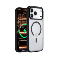 Étui magnétique givré de luxe compatible avec iPhone 18 17 Pro Max, cadre de caméra en métal, boutons colorés, coque antichoc
