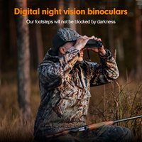 Jumelles de vision nocturne avec zoom numérique 1-5X, 1080P HD, 10MP, double utilisation jour/nuit, infrarouge 300m avec carte TF 32 Go