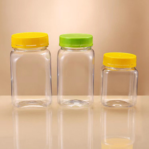 Envases de Plástico PET Cuadrados de Boca Ancha de 200ml, 320ml y 400ml para Miel de Manuka, Grado Alimenticio, con Tapa de Rosca a Prueba de Manipulación - Product Image 1