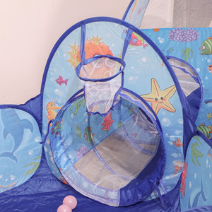 Carpa de juegos infantil con túnel, temática subacuática, 3 en 1, casa de juegos interior para niños de 4 a 6 años - Product Image 2