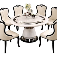 Table de salle à manger ronde en marbre de style européen