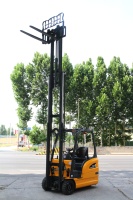 Chariot élévateur à fourche électrique à double cisaillement Solreign CPD populaire, capacité 1,5T/2T, portée profonde 12m, déplacement latéral hydraulique, batterie lithium-ion