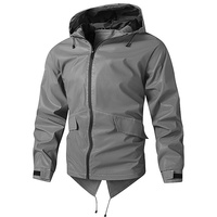 Veste coupe-vent réfléchissante Luminous Technology pour homme, coupe ample, à capuche, printemps-automne, légère et brillante