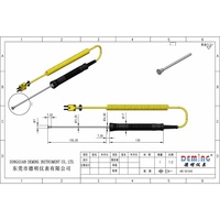 Water Resistant Thermocouple for High Temperature Surfaces Various Handheld Surface Thermocouple Probe Stainless Steel Probe