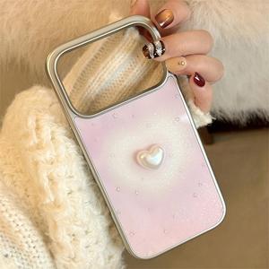 เคสโทรศัพท์กันกระแทกแบบเต็มรูปแบบสำหรับ iPhone 17 Pro Max, เคสโครเมียมหัวใจไล่ระดับสีชมพู - Product Image 5
