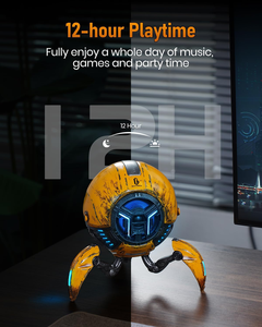 ลำโพง Pro Speaker Zinc Mecha Design 20W ไฟ RGB ลึก ดีไซน์แนวไซไฟ สำหรับตั้งโต๊ะ รองรับการเชื่อมต่อ TWS เหมาะสำหรับเป็นของขวัญ PRO Iconic Mecha-Spider Design 10 - Product Image 5