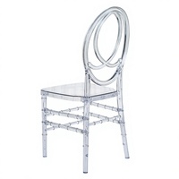 Chaise de salle à manger PC Phoenix en polycarbonate transparent, empilable, design détachable, pour location événementielle, mariages, fêtes, vente en gros