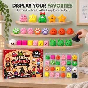 Calendrier de l'Avent de Noël Black Friday : Boîte Mystère Squishy en Forme de Dumpling – Promotion Saisonnière – Coffret Cadeau de Fêtes Anti-stress à Presser - Product Image 3