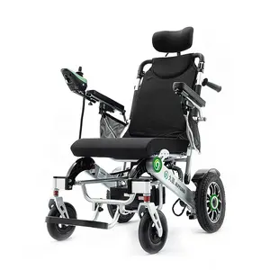 Yetişkinler ve yaşlılar için 2023 Ultra hafif uzanmış elektrikli tekerlekli sandalye 600w Motor