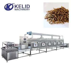 Mealworm Puffed Superworm Dehydrator High Automatic Tunnel Belt Type Dehydrator Microwave