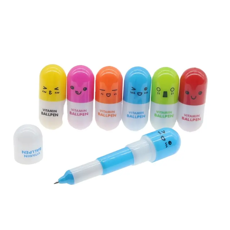 6 Pcs Capsule Balpen Zakka Novelty Vitamine Balpennen Materiaal Escolar Canetas Schoolbenodigdheden Patty Briefpapier