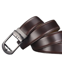 Sabuk Kulit Sapi Asli Pria Model Split dengan Logo Custom, Buckle Otomatis Alloy, Panjang 115-130cm, Laris Manis