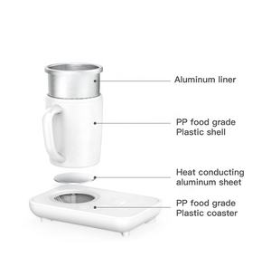 Chauffe-tasse 2 en 1 chaud et froid avec chargeur sans fil pour téléphone portable Qi 15W, tapis chauffant et refroidissant pour tasse à café de bureau - Product Image 4