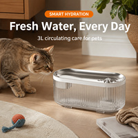 Fontaine à eau intelligente pour animaux de compagnie 3L avec contrôle WiFi par application, quadruple filtration, pour chats et chiens d'intérieur, OEM ODM
