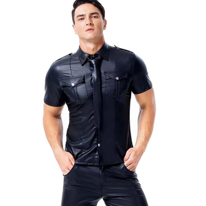 Vêtements gay en cuir PVC effet mouillé, hauts à manches courtes, sous-vêtements de bondage masculins, costumes sexy pour scène, fête et club - Product Image 2