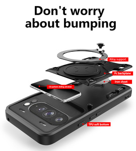 Vòng đứng trường hợp đối với Infinix GT 20 Hot Note 60 50 40 30 60i Pro cộng với trượt cửa sổ bảo vệ điện thoại di động bao gồm thông minh 7 8 9 10 - Product Image 3