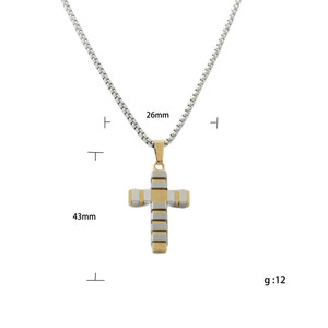 Men's Stainless Steel <b>Cross</b> Pendant Geometric Design Punk Style Necklace 120151 - Product Image 5