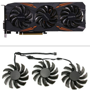 Ventilateurs de refroidissement 75MM T128010SU pour <span class=keywords><strong>Gigabyte</strong></span> <span class=keywords><strong>AORUS</strong></span> GTX 1080 <span class=keywords><strong>1070</strong></span> Ti ventilateur de jeu GTX 1070Ti G1 ventilateur de refroidisseur de carte vidéo GPU de jeu - Product Image 1