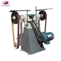 Machine industrielle de polissage de bande abrasive de deux stations pour la poignée de porte de pièces de robinet en métal
