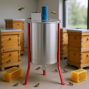 Extracteur de miel électrique en acier inoxydable à 6 cadres avec boîte de vitesses manuelle, essoreuse à miel pour l'apiculture, machines de traitement du miel - Product Image 2