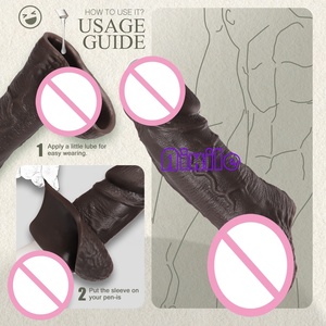 Funda Realista para Pene con Anillo, Juguetes Sexuales para Retrasar la Eyaculación, Mejorar la Erección, Extensor de Pene, Juguetes para Parejas Adultas - Product Image 3