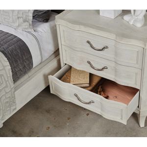 Vintage Minimalist <b>White</b> Wooden 3-Drawer Nightstand Bedside Table for Bedroom Dining Kitchen Hotel Storage for Living Room - Product Image 2