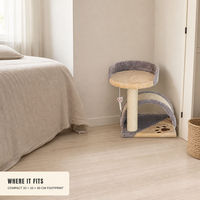 Arbre à chat incurvé avec griffoir, tour d'escalade pour chat, mobilier en peluche pour chat d'intérieur