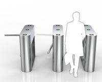 Portique tournant trépied portable à 3 bras en acier inoxydable, protection IP65, moteur sans balais, scanner d'empreintes digitales bidirectionnel, code QR