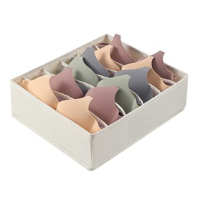 High-end Pure Cotton Linen Clothing <strong>Storage</strong> <strong>Box</strong> Wardrobe Drawer Socks Bra <strong>Storage</strong> Cabinet <strong>Tie</strong> Partition <strong>Storage</strong> <strong>Box</strong> - Product Image 1