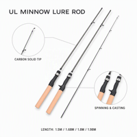 Harga Terjangkau Ultra Ringan 1.68M 1.8M 1.98M Serat Karbon 2 Seksi Joran Pancing Bass untuk Air Tawar Casting Spinning Fishing Rods