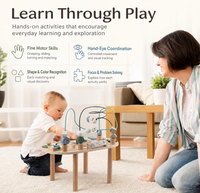 Table d'activités en bois pour tout-petits, table sensorielle Montessori 7-en-1, centre d'activités pour bébé