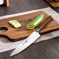 TUO US en stock Couteau de cuisine forgé 1.4116 Gyuto en acier allemand de 8 pouces avec manche ergonomique en bois de Pakkawood