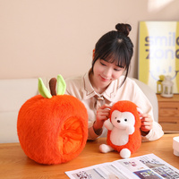 Simulation petit hérisson grande pomme dessin animé mignon amovible PP coton jouets en peluche voiture peluche Composite oreiller coussin pour les filles