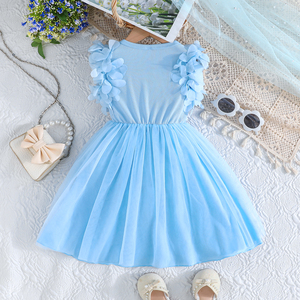Vestido para Niñas de 4 a 7 Años, Estilo Princesa Formal con Encaje y Malla sin Mangas, Ropa Infantil, Suministro ODM - Product Image 2